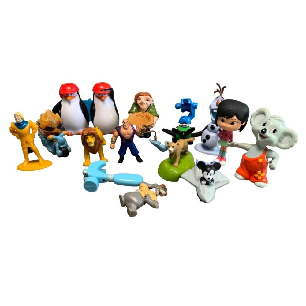 14 Mixed Disney & DreamWorks Frozen Lion King Kids Meal Figurine Set